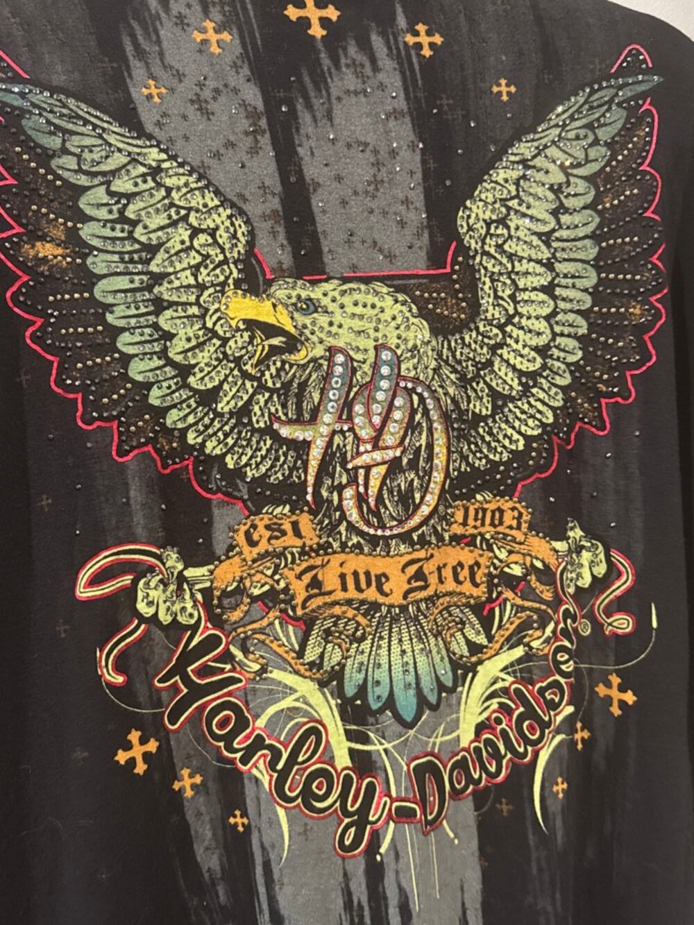 Women's Harley Davidson Freedom Fringe Kimono S/M - Picture 2 of 4